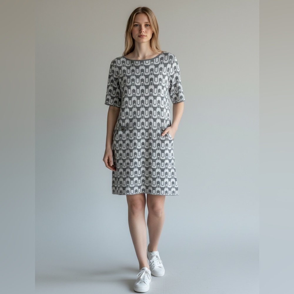 Nicole Miller Geometric Soft Sweater Dress Women’s Size S